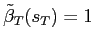 $\displaystyle \tilde\beta_T(s_T) = 1$