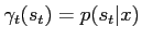 $\displaystyle \gamma_t(s_t) = p(s_t\vert x)$